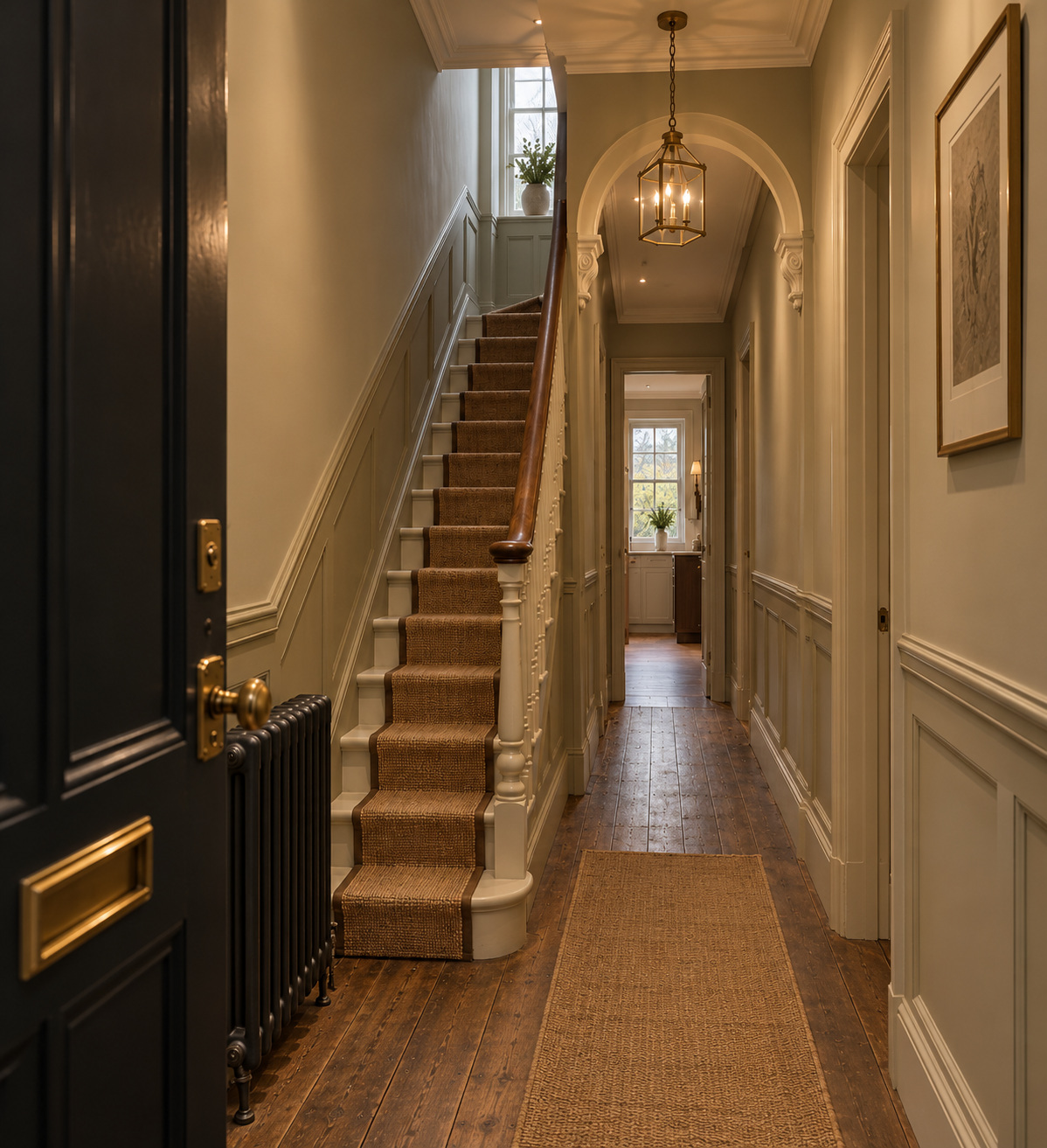 Victorian Townhouse staircase and hallway design visualisation